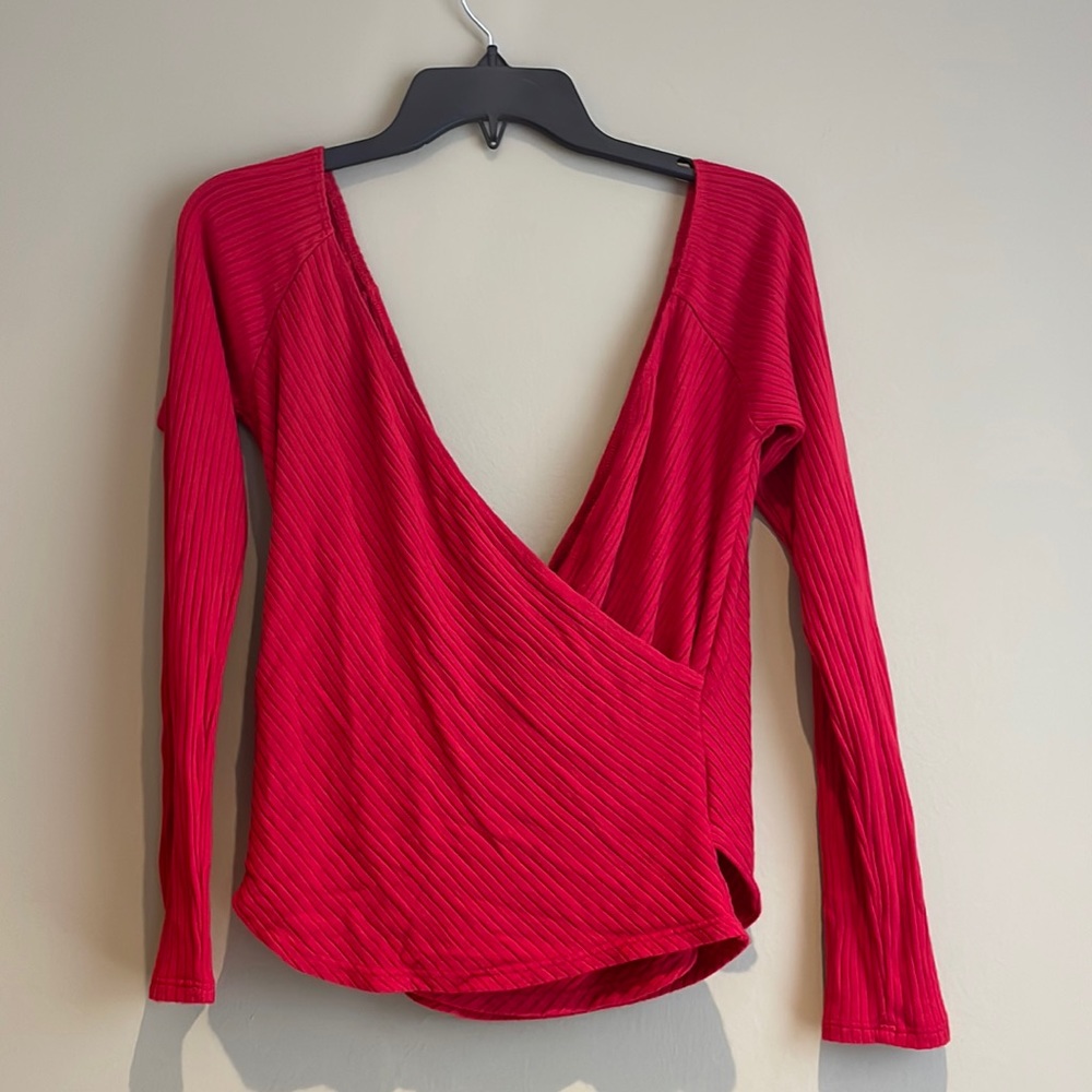 Reformation Red Knit Top Size L